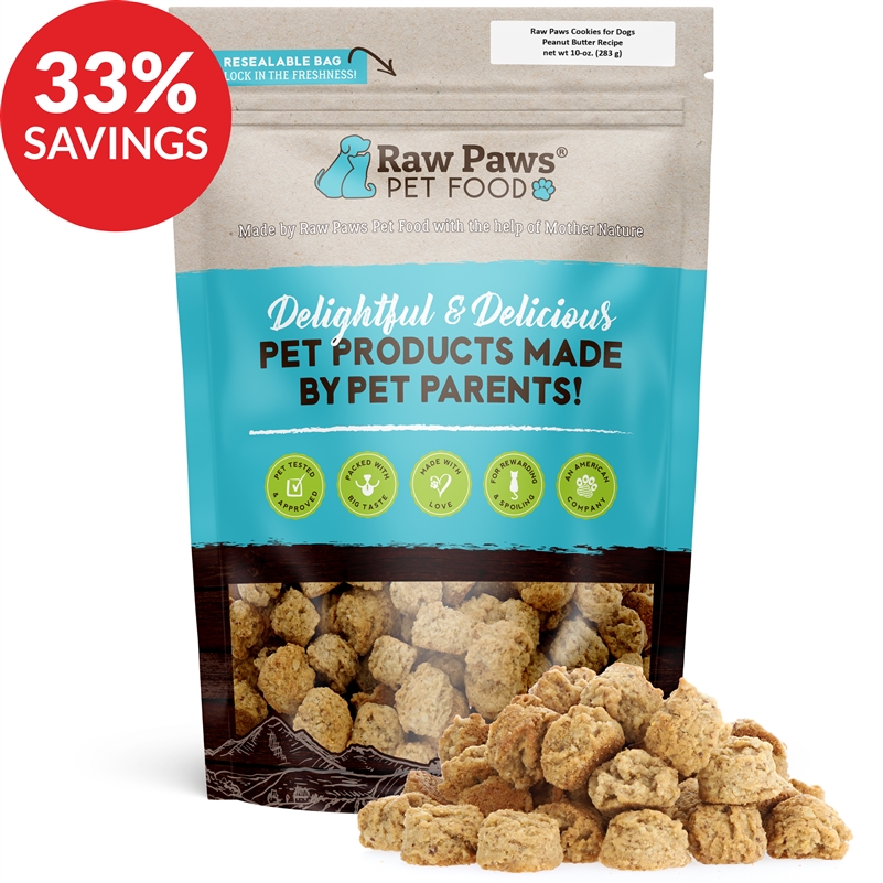 Raw Paws Gourmet Peanut Butter Cookies For Dogs (bundle Deal)