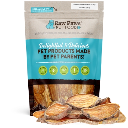 Sweet Potato Treats for Dogs, 8 oz | RawPawsPetFood.com